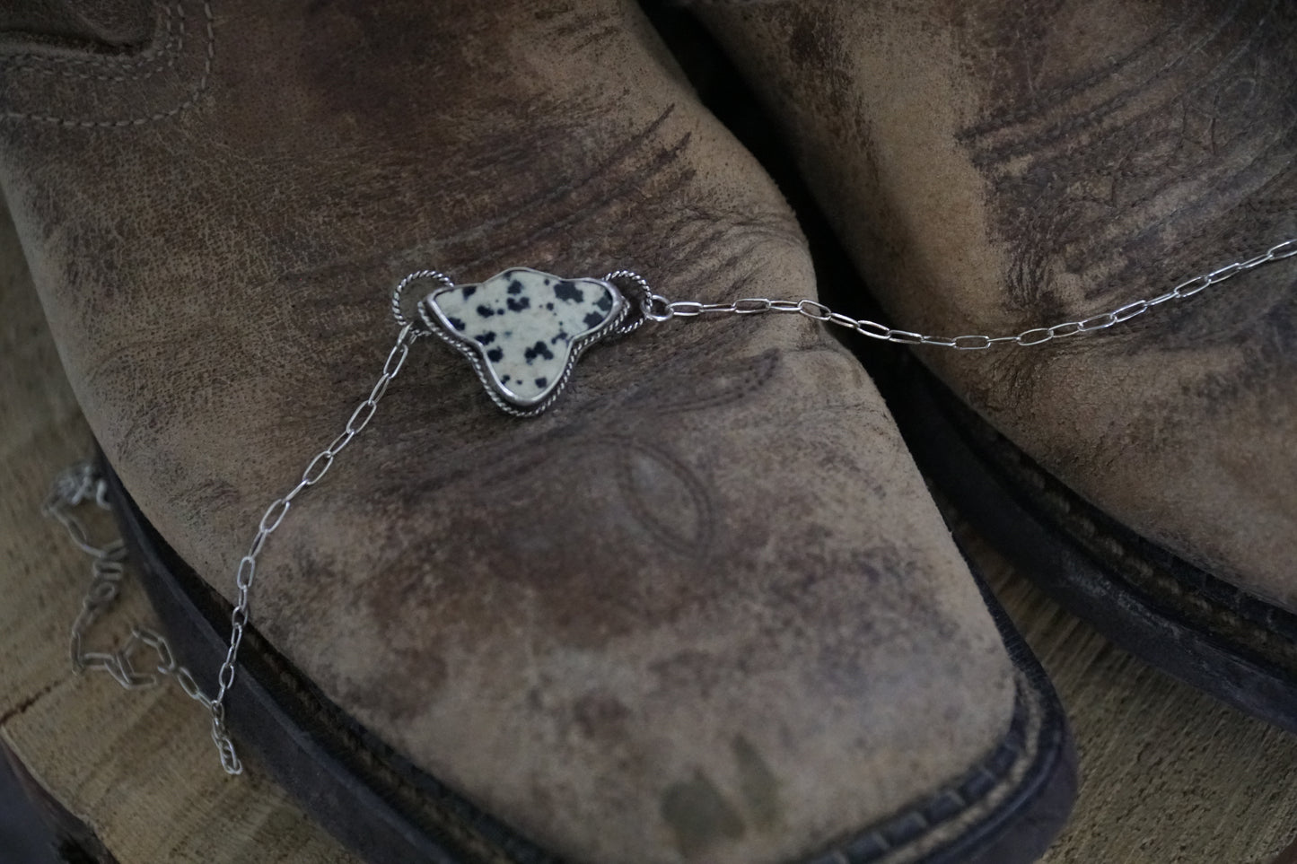 🤠Dalmatian jasper cow necklace
