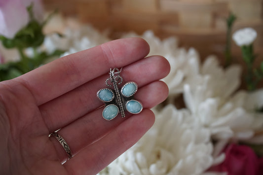 🌸larimar butterfly necklace