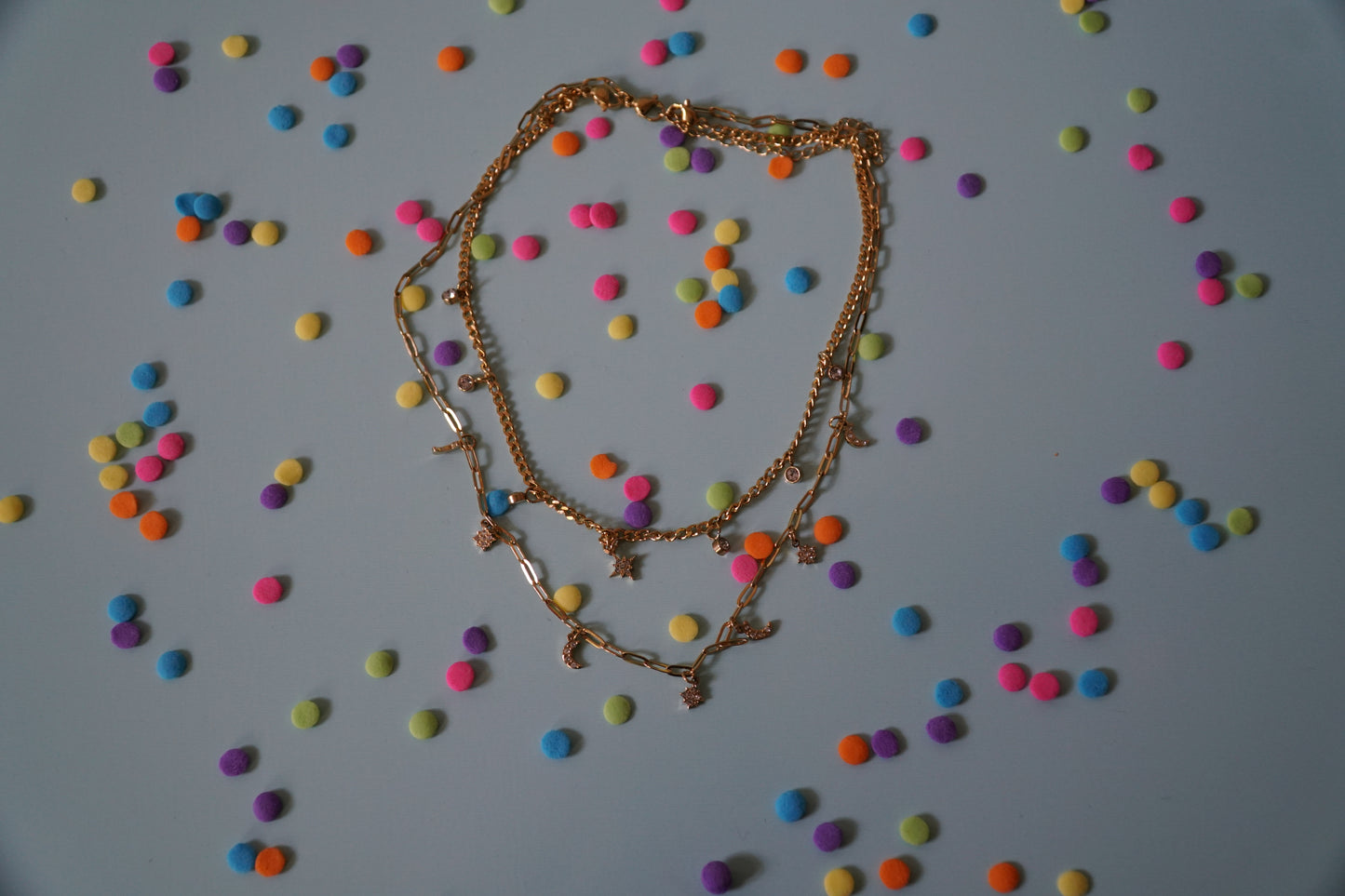 🎉moon and stars charm necklace