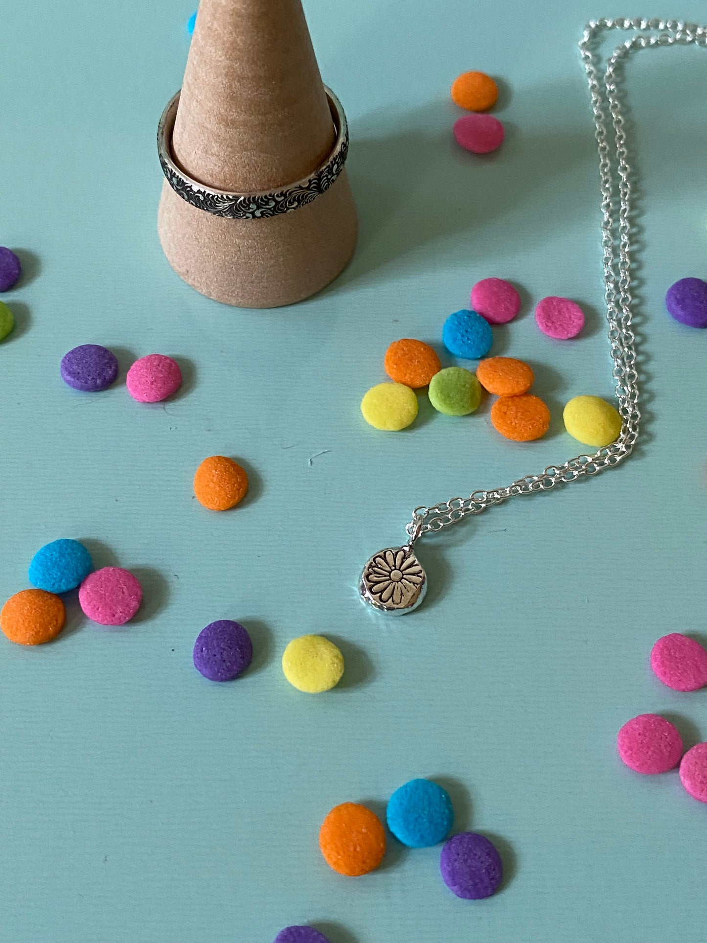 🎉flower necklace/ring set