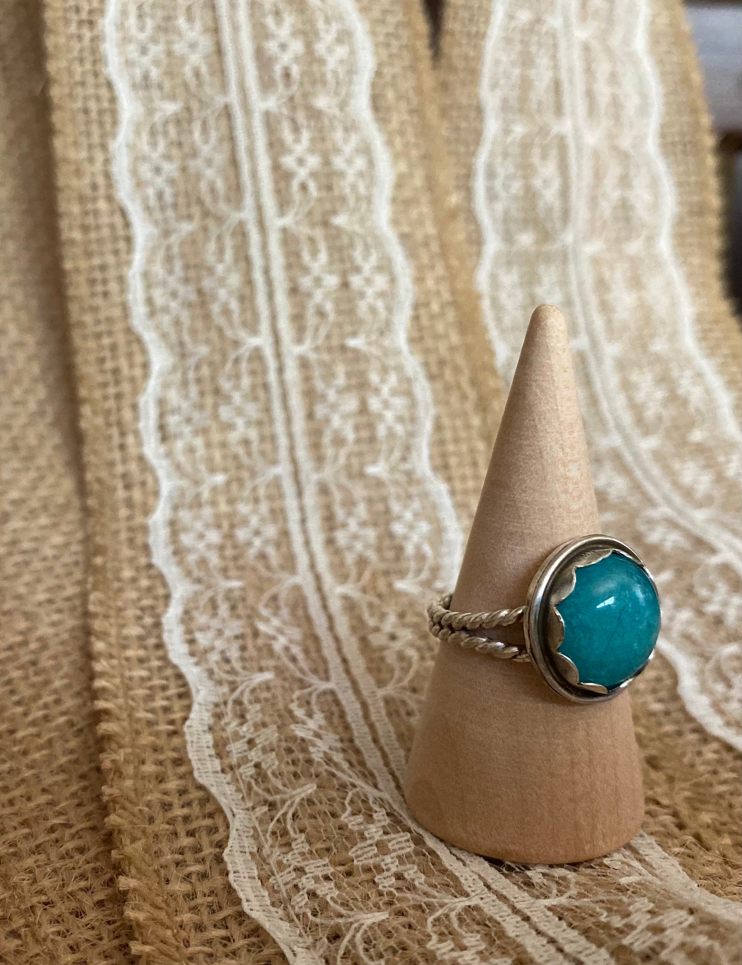 Sea blue ring size 6
