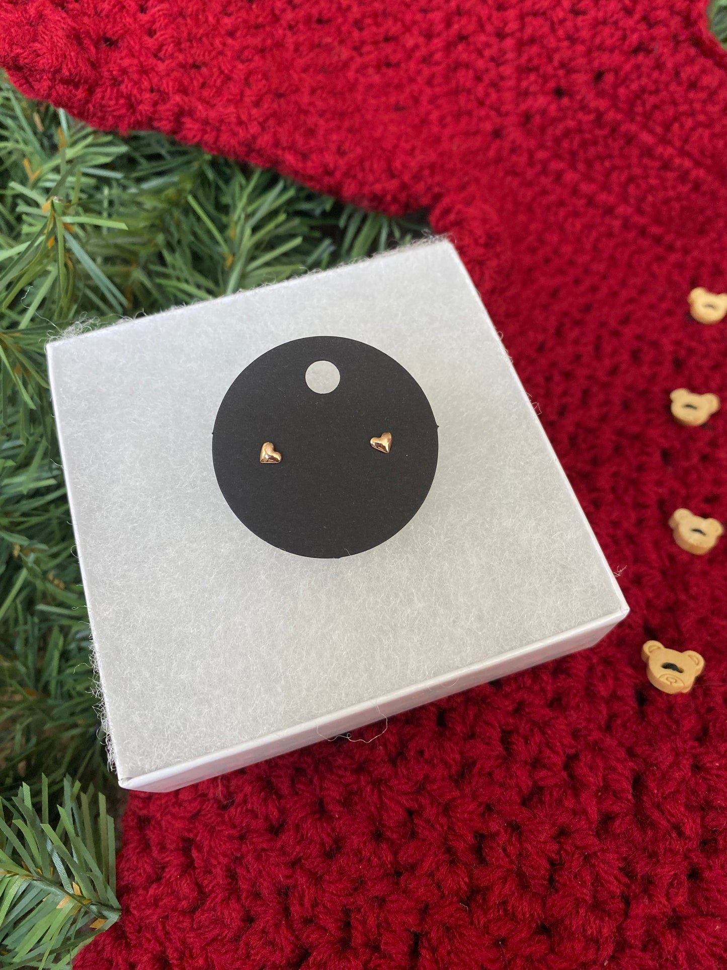 🎄hearts gold filled