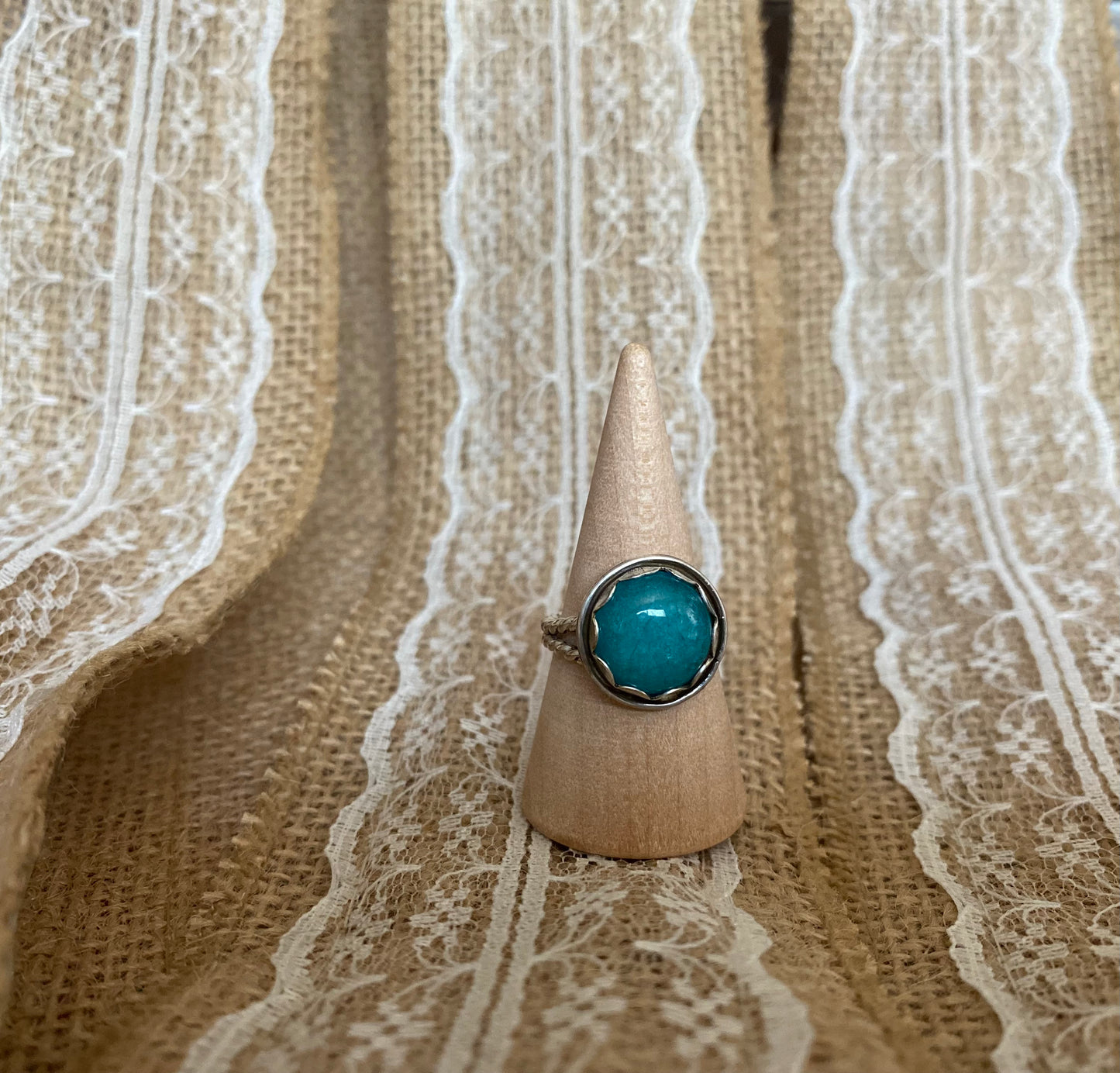 Sea blue ring size 6