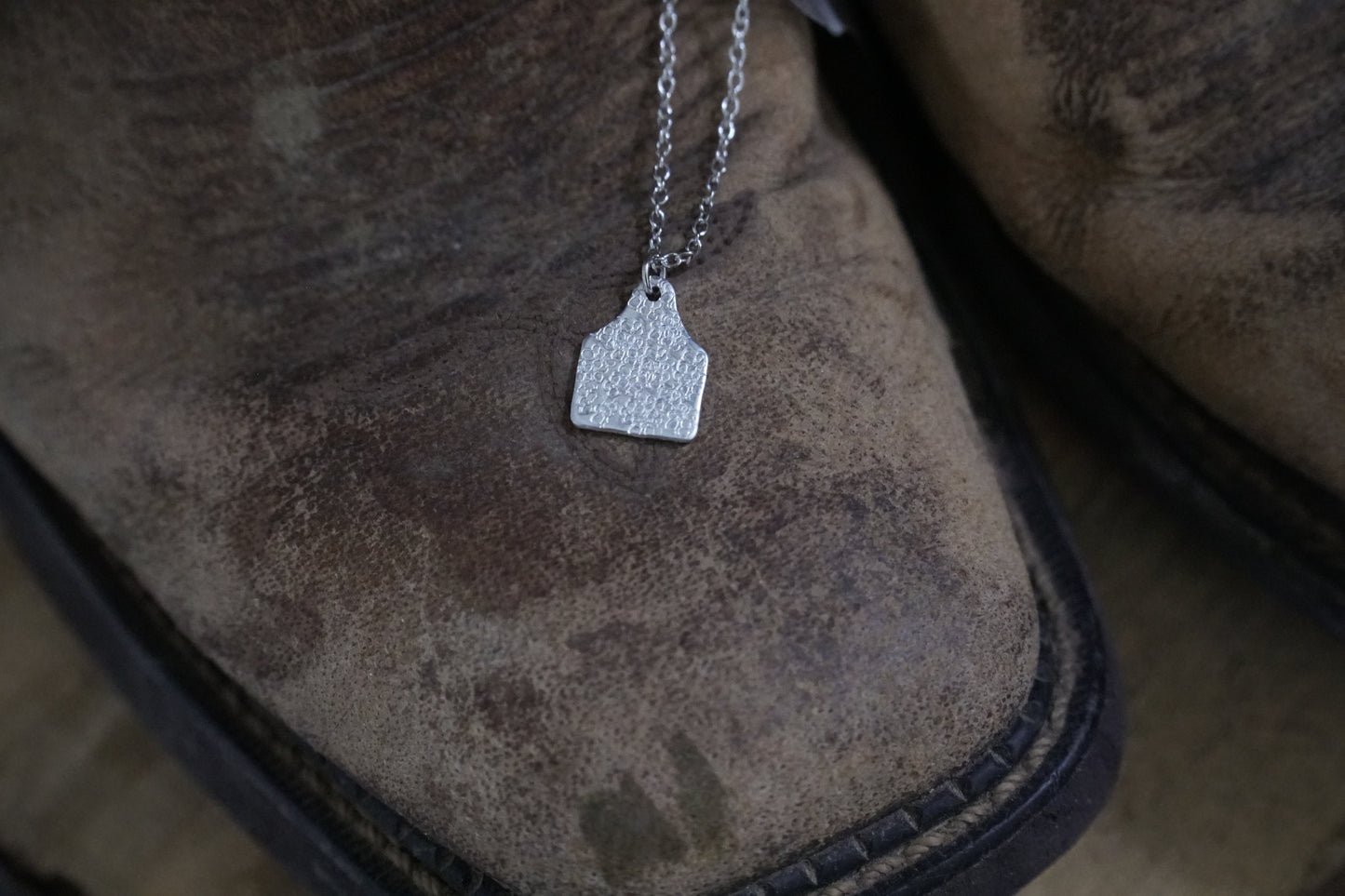 🤠aluminum cow tag necklace