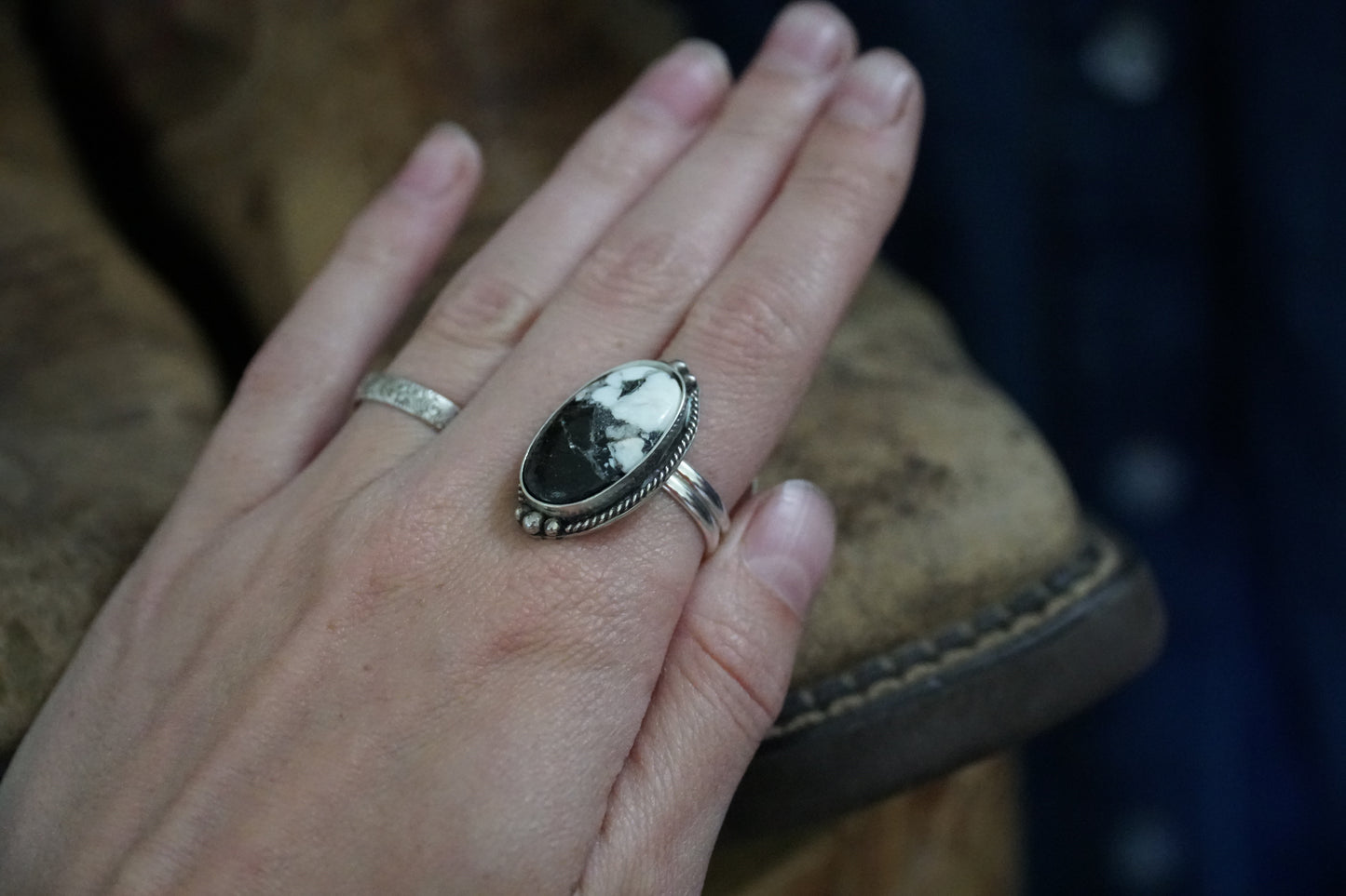 🤠CUSTOM white Buffalo ring