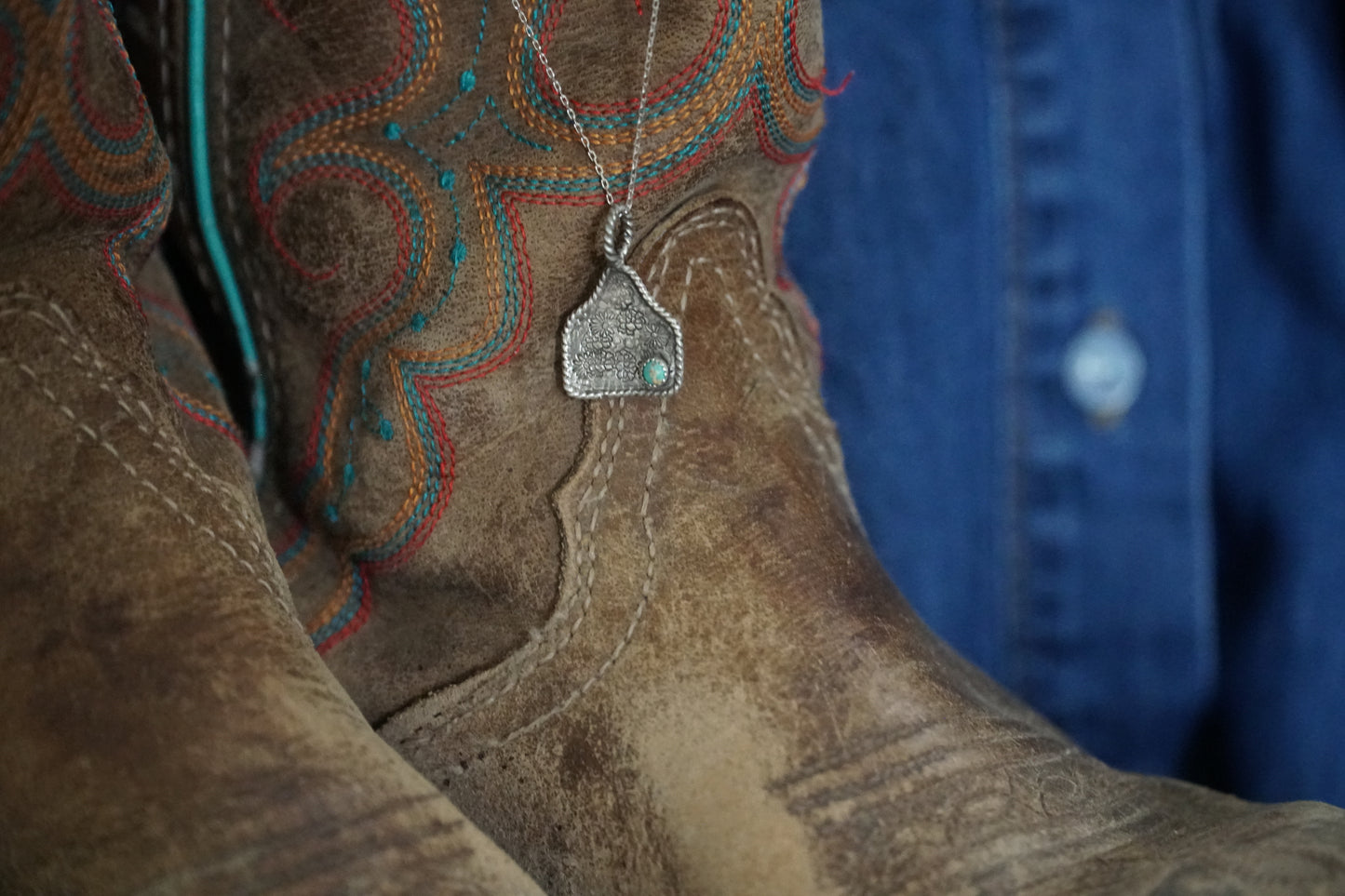 🤠Sterling cow tag necklace