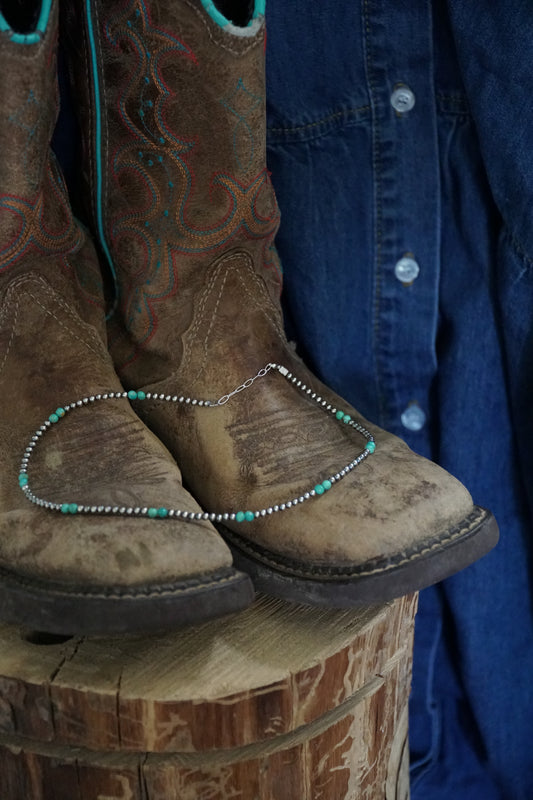 🤠Sterling + kingman necklace