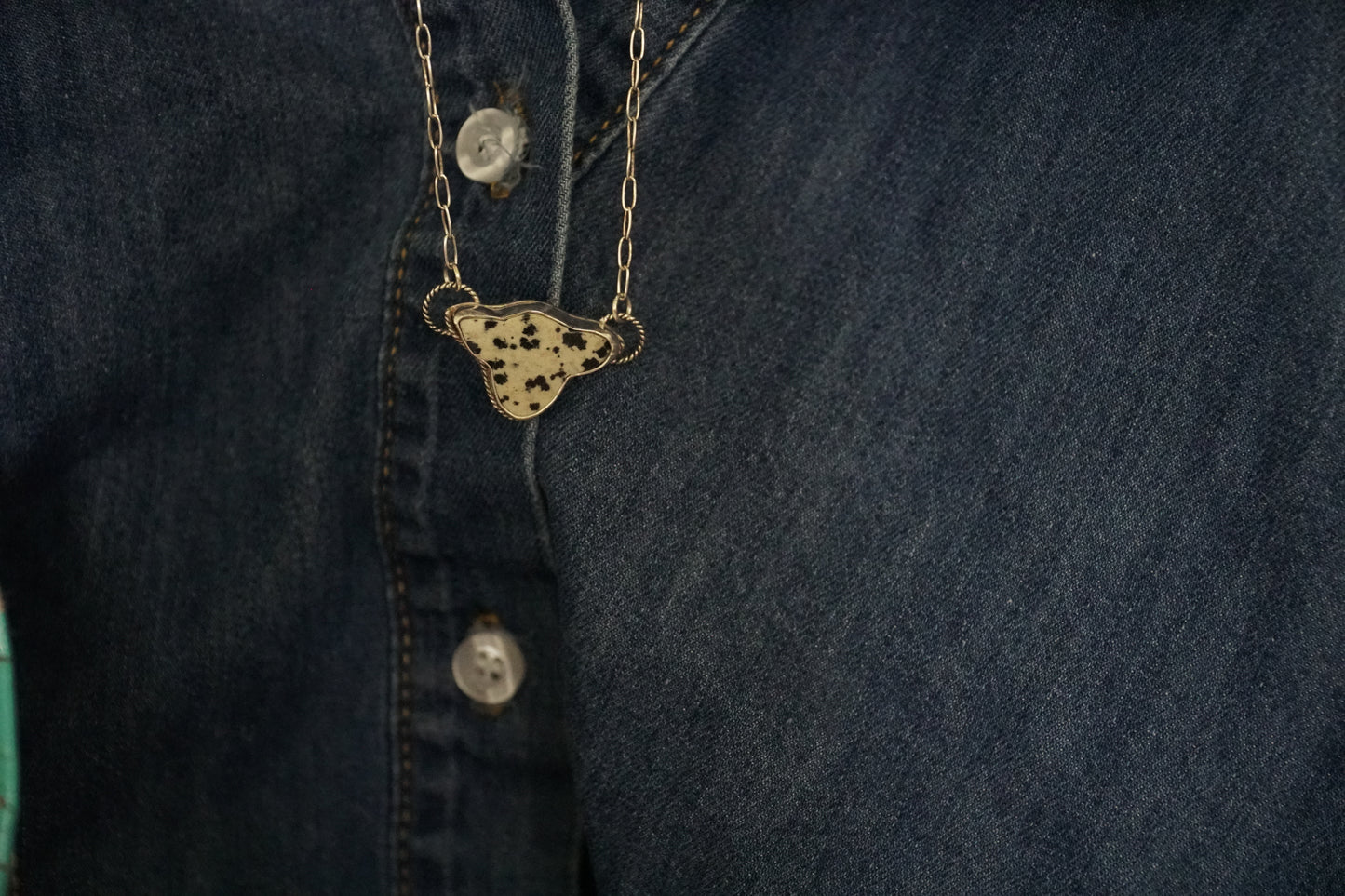 🤠Dalmatian jasper cow necklace