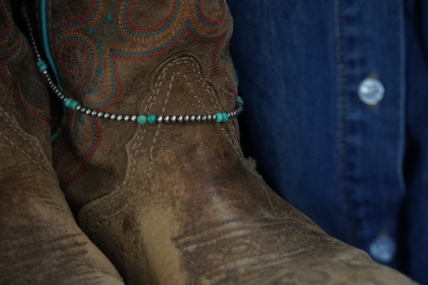 🤠Sterling + kingman necklace