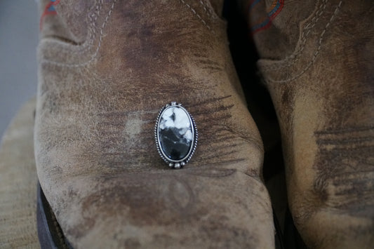 🤠CUSTOM white Buffalo ring
