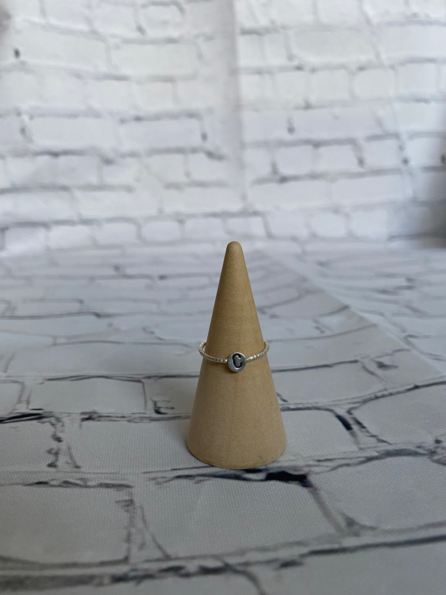 Dainty Initial Ring